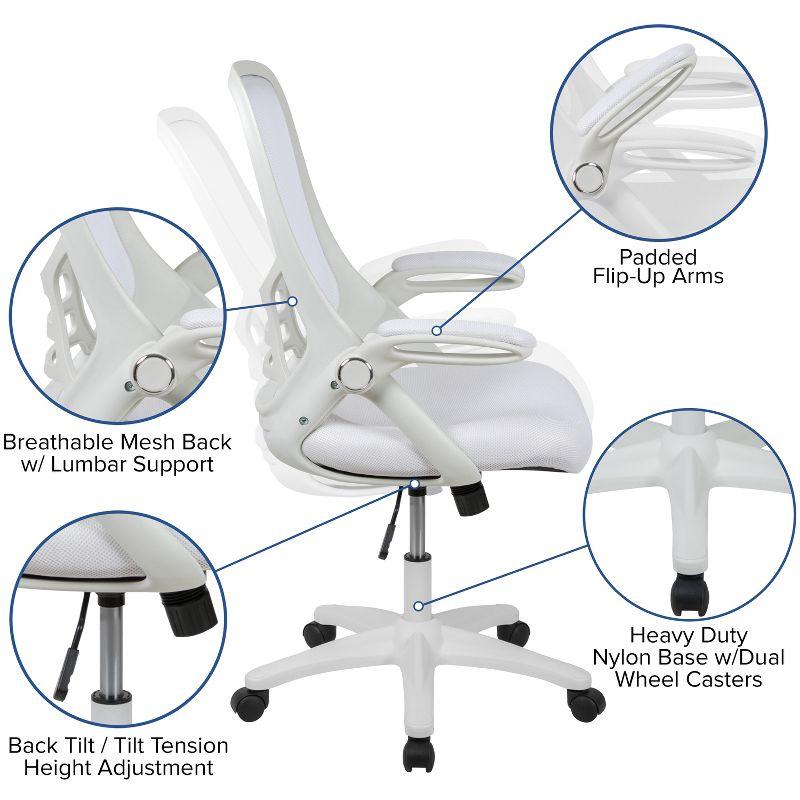 Flash Furniture Cappello High-Back Mesh Swivel Ergonomic Office Chair with Flip-Up Arms