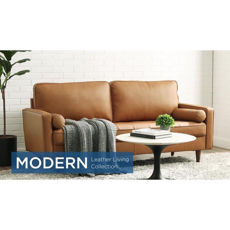 73" Valour Leather Sofa Tan - Modway