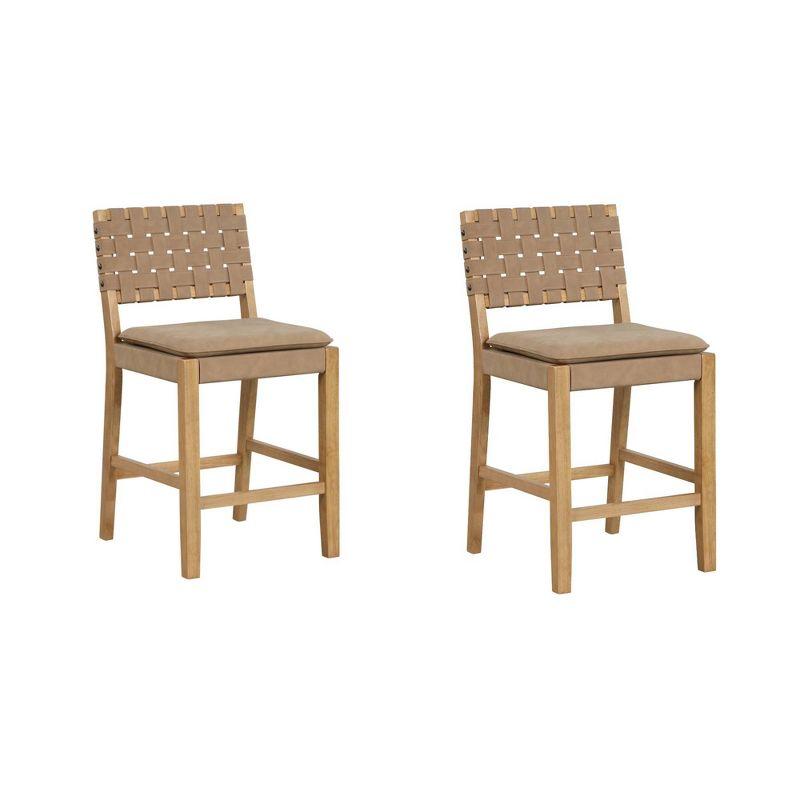 Arleatha Upholstered 24'' Counter Stool with Solid Wood Frame