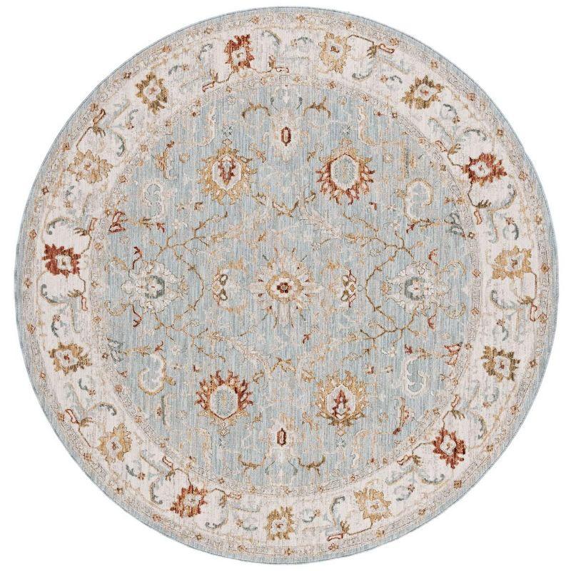 Hamilton HLT102 Power Loomed Area Rug - Blue/Gold - 6'7" round - Safavieh.
