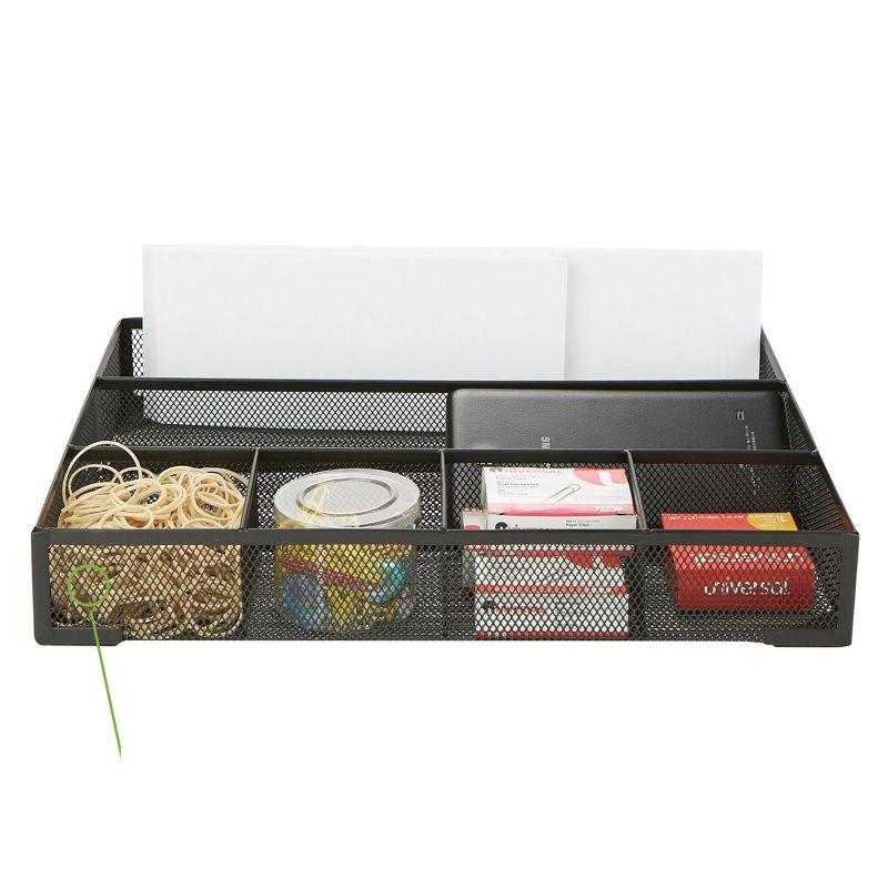 Mind Reader Drawer Organizer, Desk Org, Utensil Organizer, Office, Kitchen, Metal Mesh, 15"L x 12"W x 2.25"H