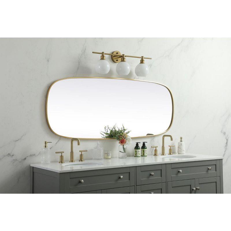 Elegant Lighting Metal Frame Oval Mirror 24x60 Inch in Brass