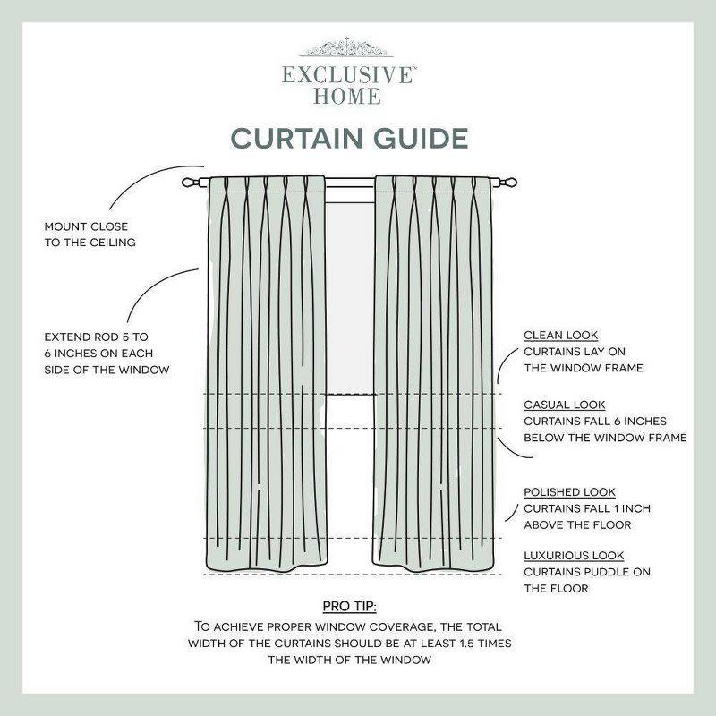Set of 2 (96"x50") Belgian Pinch Pleats Sheer Window Curtain Panel Ivory - Exclusive Home