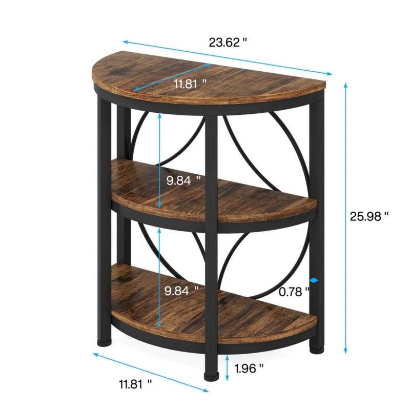 Tribesigns 1pc 3-Tier Semi Round End Table, Half Moon Accent Table