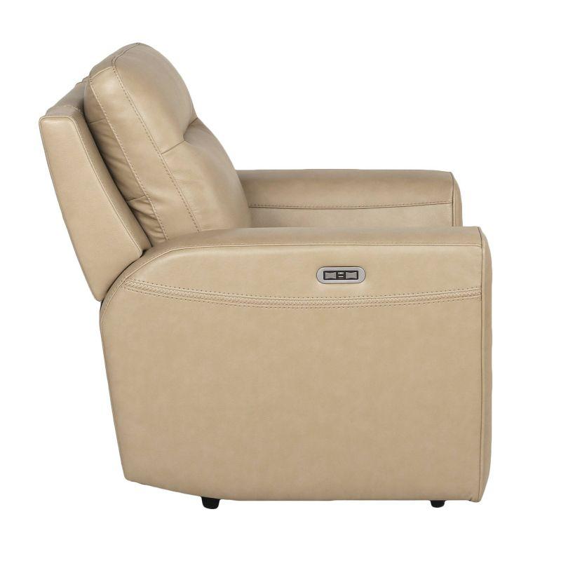 Steve Silver Co. Doncella Power Recliner Chair Sand: Upholstered Leather, Adult Assembly, No Tools Needed