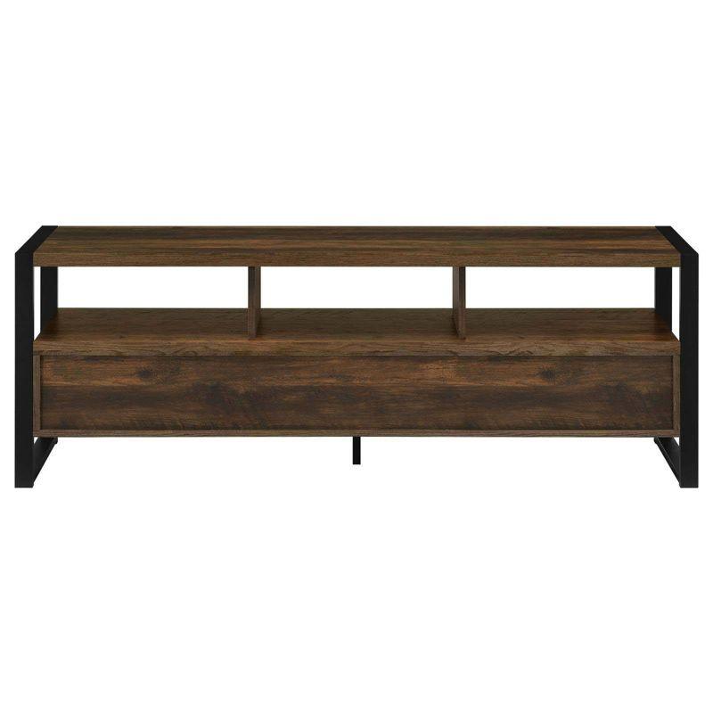 James 60" Dark Pine Rustic TV Stand with 3 Drawers