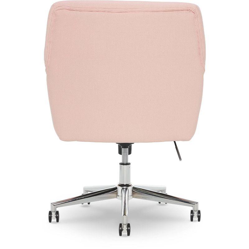 Serta Style Ashland Home Office Chair Party Blush Pink: Upholstered, Adjustable, with Casters/Wheels