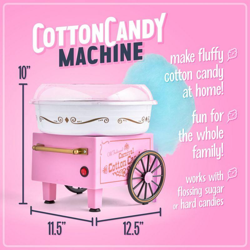 Nostalgia Nostalgia Retro Countertop Cotton Candy Machine, Includes 2 Reusable Cones & Scoop
