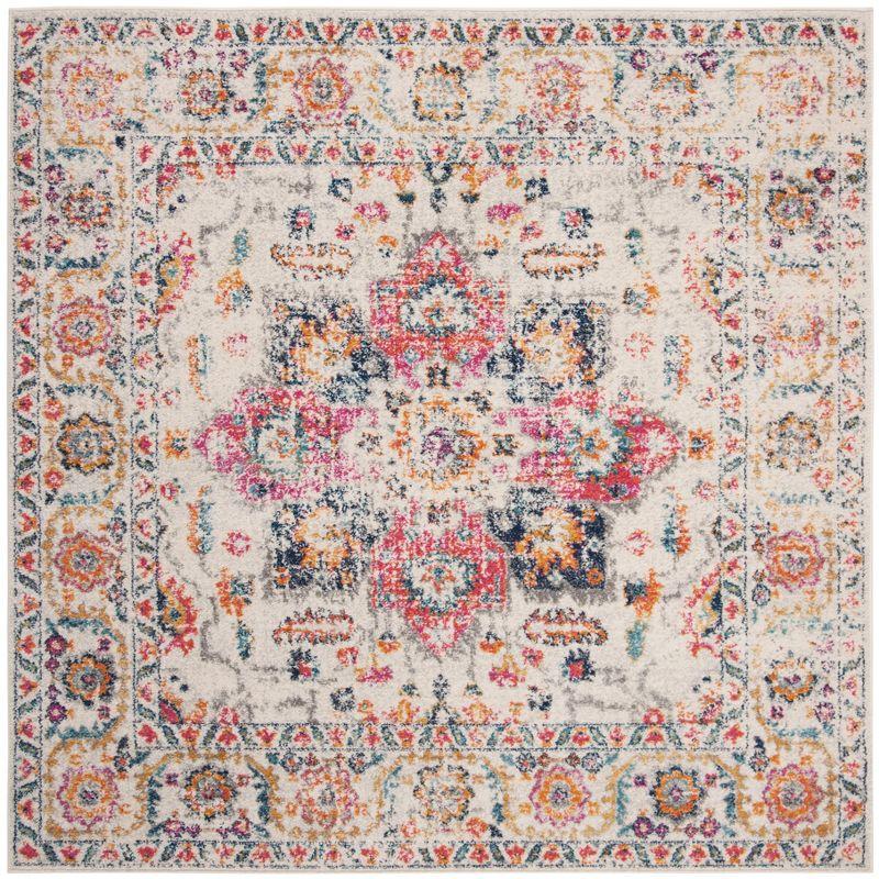 Madison MAD603 Power Loomed Indoor Area Rug - Fuchsia/Ivory - 4'x4' - Safavieh