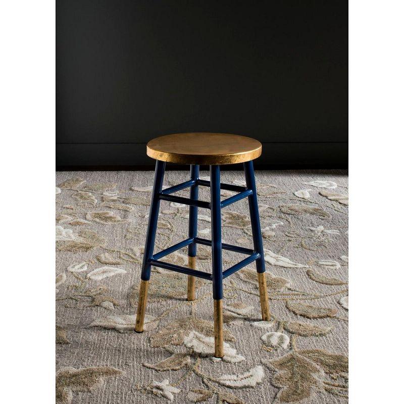 Emery Dipped Gold Leaf Counter Stool - FOX3231 - Navy/Gold - Safavieh Couture
