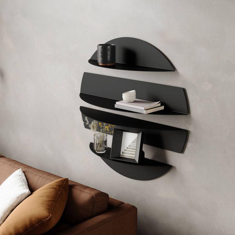 4 Piece Circle Metal Floating Shelf