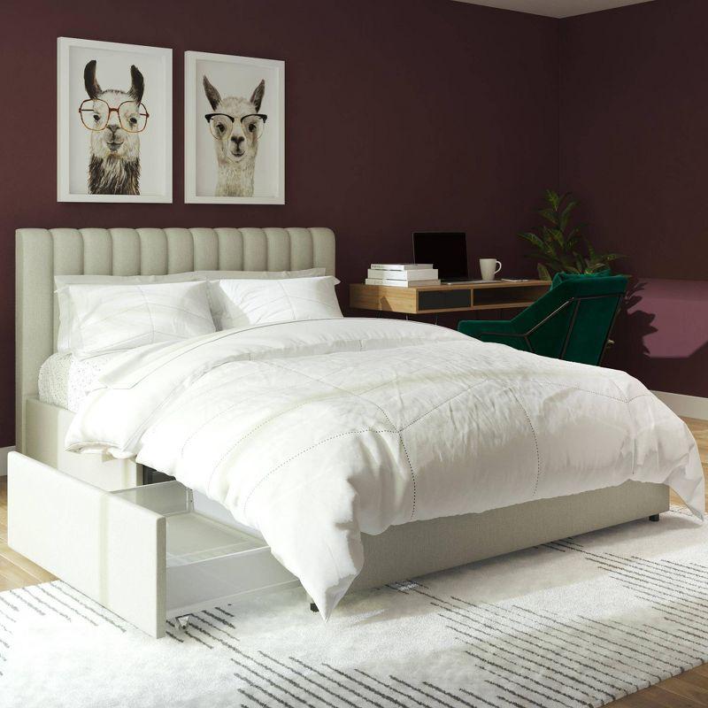 Brittany Upholstered Unfinished Platform Storage Bed