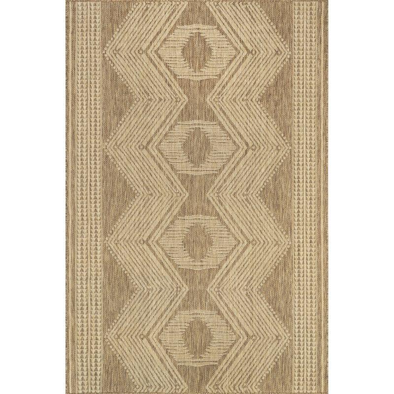 nuLOOM Ranya Geometric Indoor and Outdoor Area Rug for Patio Garden Living Room Bedroom Dining Room Kitchen