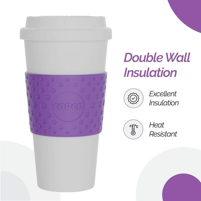 Copco Acadia 16 oz Reusable To-Go Travel Mug - BPA-Free Insulated Coffee Cup with Double-Wall Insulation - Microwave & Dishwasher Safe (Lilac)