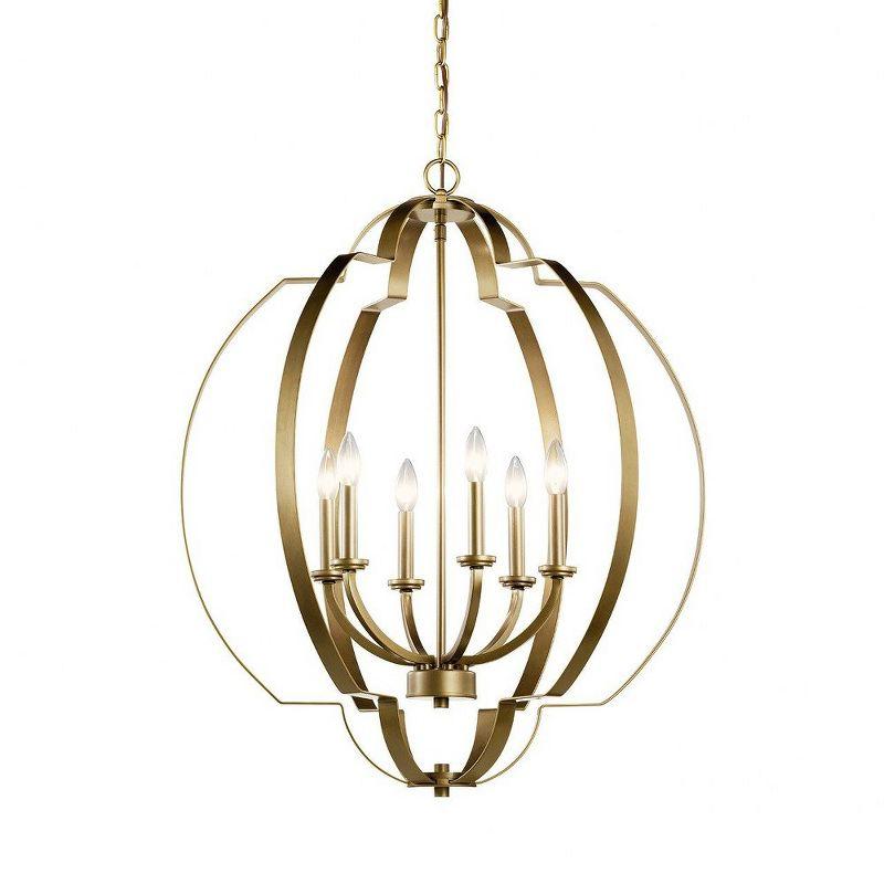 Voleta 27.75" Brass 6-Light Candle Chandelier