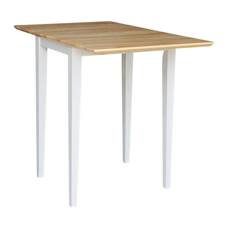 Elmwood White and Natural Solid Wood Extendable Dining Table