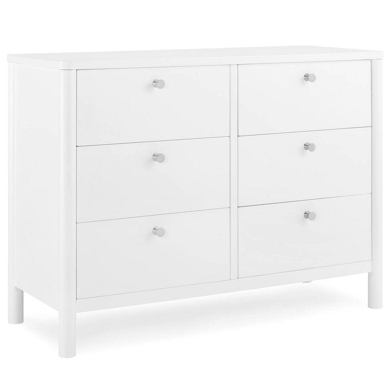 Delta Children Delta Children Brooks 6 Drawer Dresser With Interlocking Drawers (Includes 3 Sets Of Knobs – Choose From Natural, Brushed Nickel & Melted Bronze), Bianca