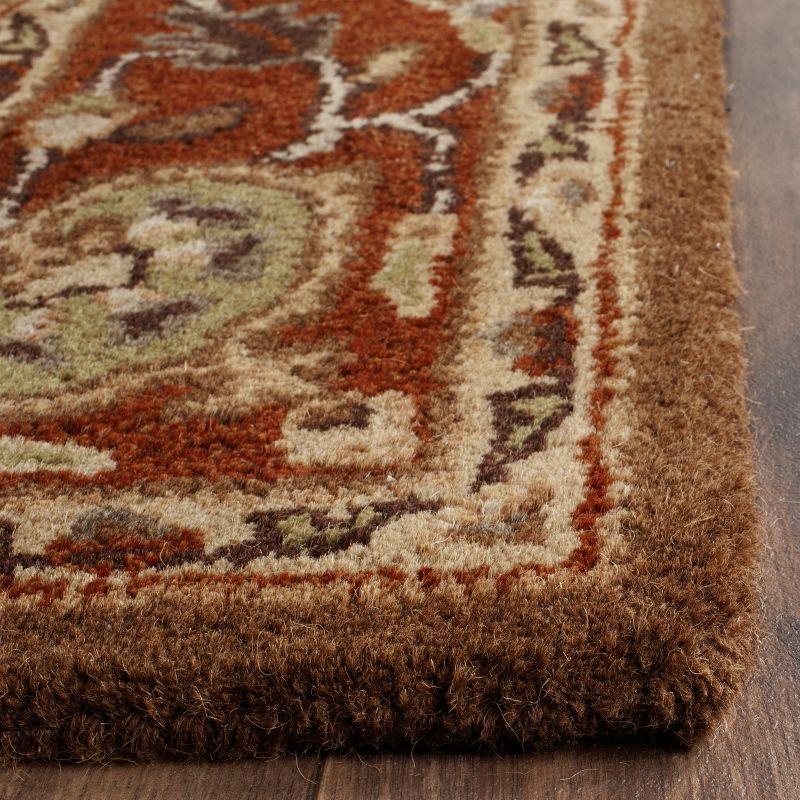 Elegant Heritage Moss/Rust 4' Square Hand-Tufted Wool Area Rug