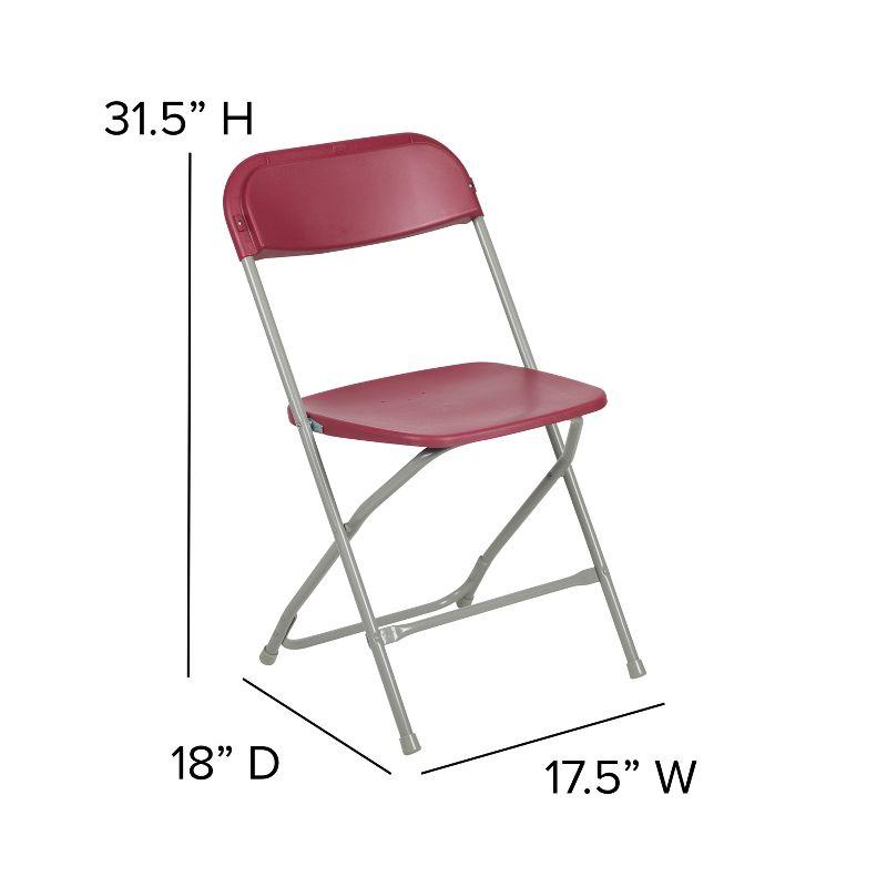 Emma and Oliver 650 lb. Capacity Premium Home and Event Plastic Folding Chair (4 Pack)