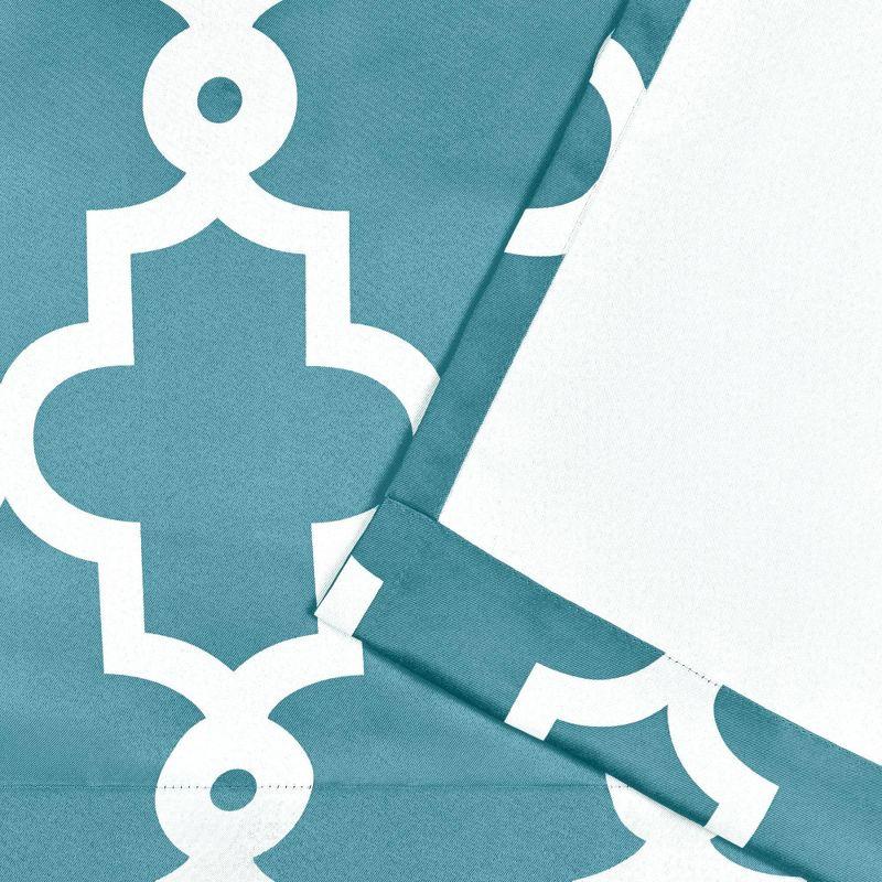 Set of 2 63"x52" Ironwork Sateen Woven Room Darkening Window Curtain Panel Teal - Exclusive Home