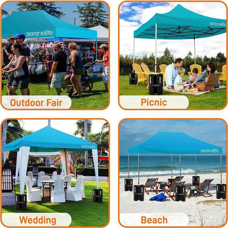 SereneLife Pop-Up Canopy Tent with Adjustable Height - Sky blue