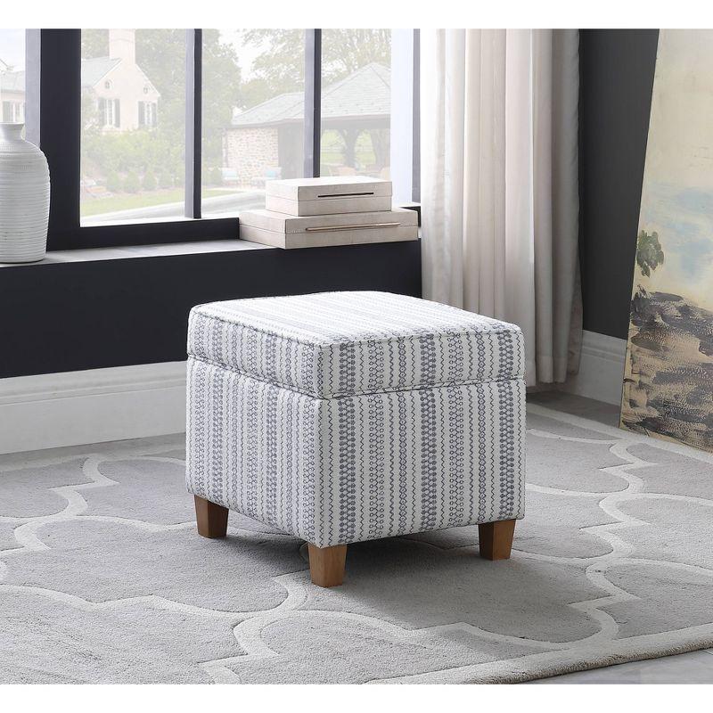 Cole Classics Square Storage Ottoman with Lift Off Top - HomePop