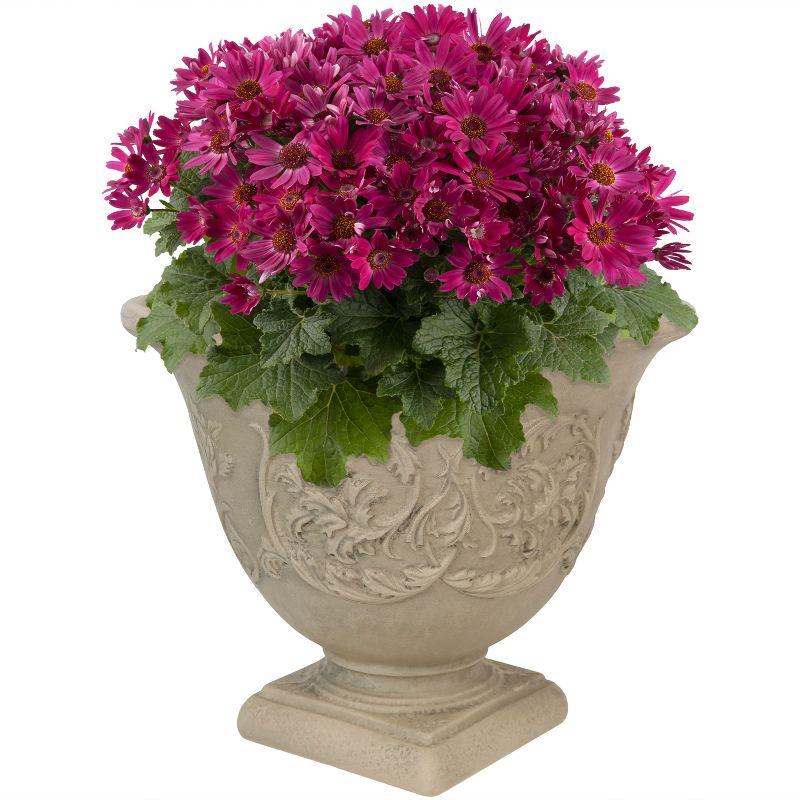 SunnyDaze Decor Darcy 16" x 16" x 13" Round Polyresin Urn Outdoor Planter Pot