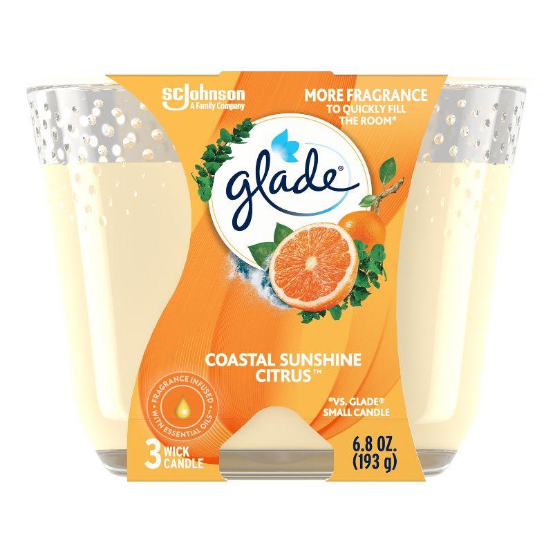 Glade 3 Wick Candle - Coastal Sunshine Citrus - 6.8oz