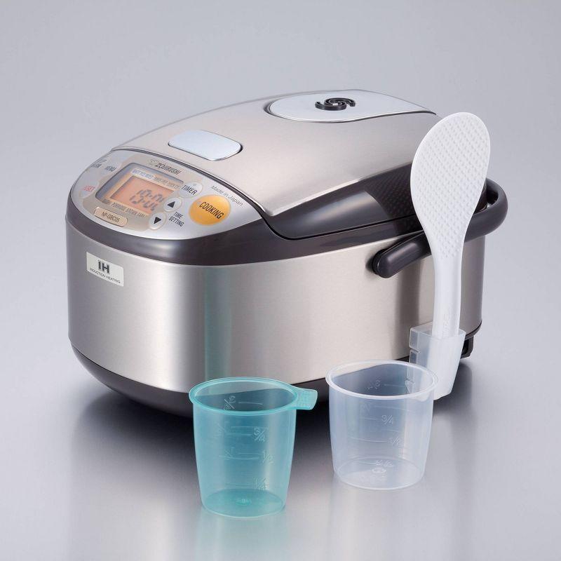 Zojirushi Induction Heating Rice Cooker & Warmer, 3 cups (uncooked), Stainless Dark Brown, Made in Japan: Japanese Brand, 7 Settings, NP-GBC05