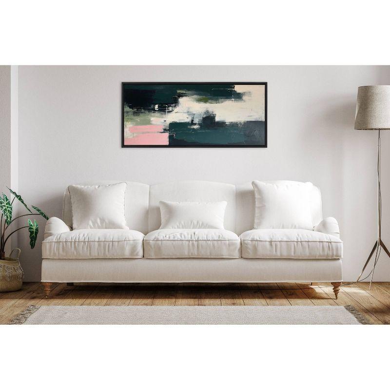 Kate & Laurel All Things Decor 18"x40" Sylvie Emerald Blush Framed Canvas by Amy Lighthall Black