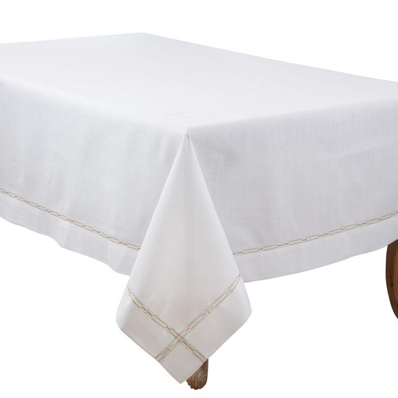 Saro Lifestyle Luxurious Tablecloth with Intricate Embroidery, 65"x90", Gold
