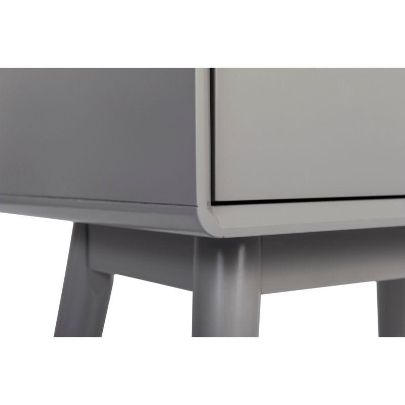 Rory Two Drawer Side Table Gray - Adore Decor: Mid-Century Modern, MDF Wood, Tapered Legs