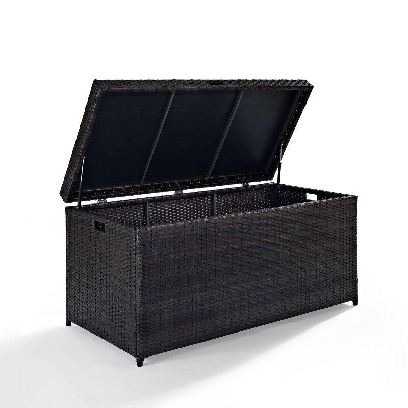 104.5gal Palm Harbor Steel Outdoor Deck Box Brown - Crosley: UV-Resistant Patio Storage with Hinged Top
