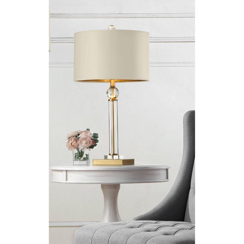 29.5" Traditional Metal Table Lamp with Crystal Accents Gold - Ore International: Elegant Linen Shade, UL Listed