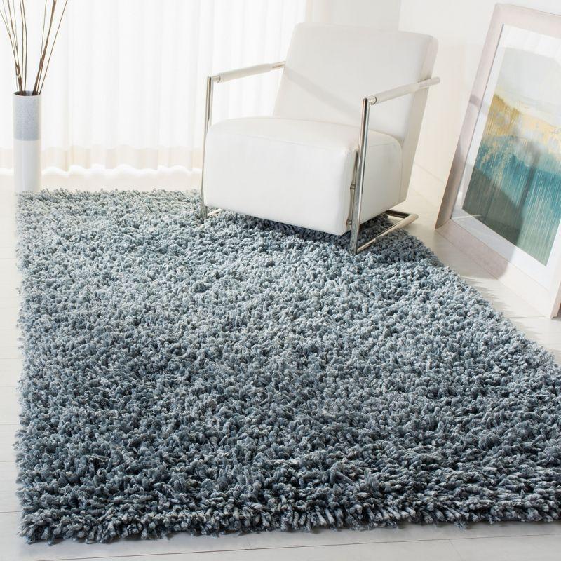 Sheep Shag SSG212 Hand Woven Area Rug - Aqua - 4'x6' - Safavieh.