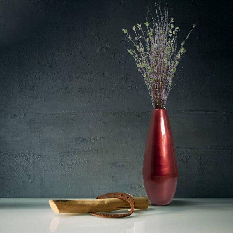 Uniquewise 31.5" Spun Bamboo Tall Floor Vase - Sleek Metallic Finish, Elegant Home Decoration, Modern Accent Piece, Living Room Decor, Handcrafted Art