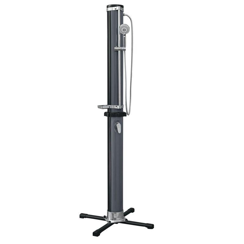 Bestway SolarFlow 9.2 Gallon Water Capacity Solar Heat Outdoor Shower with Adjustable Shower Head, Multiple Spray Settings and Quick Connector, Black