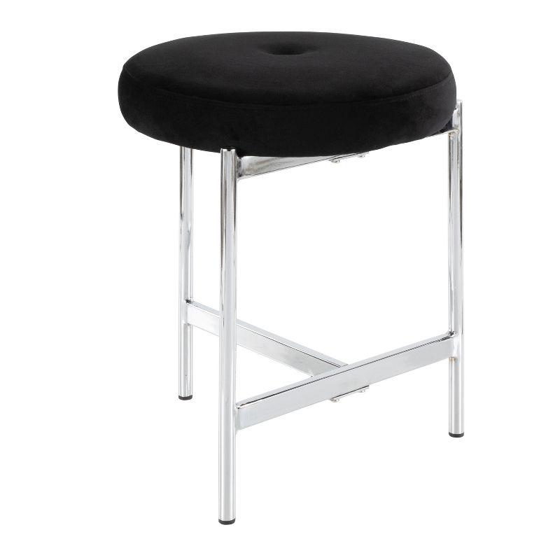 Chloe Contemporary Vanity Stool Chrome Metal - LumiSource
