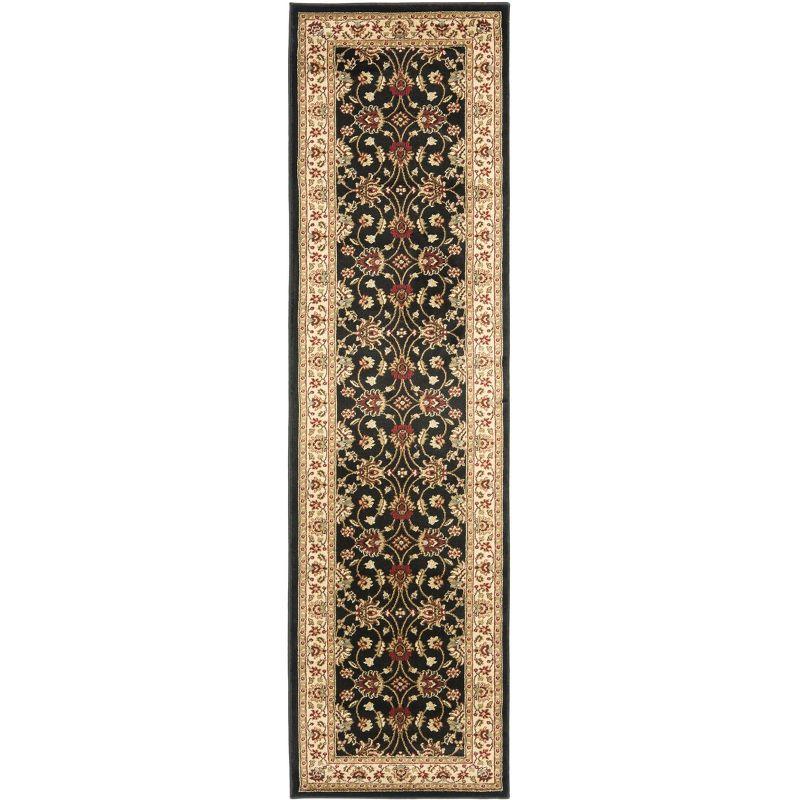 Lyndhurst LNH553 Power Loomed Runner Rug - Black/Ivory - 2'3"x16' - Safavieh