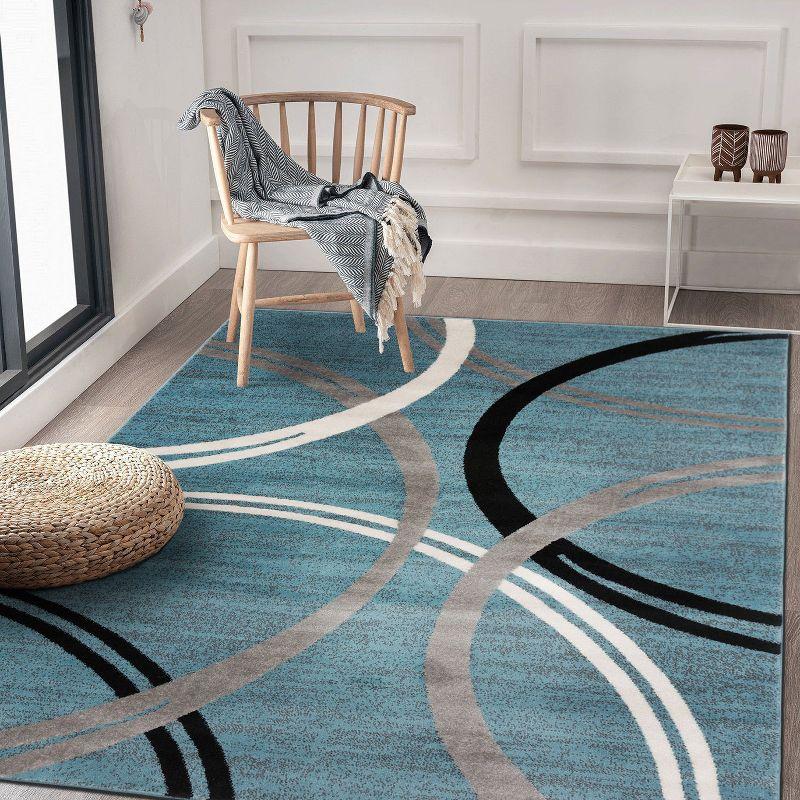 World Rug Gallery Contemporary Abstract Circles Design Area Rug