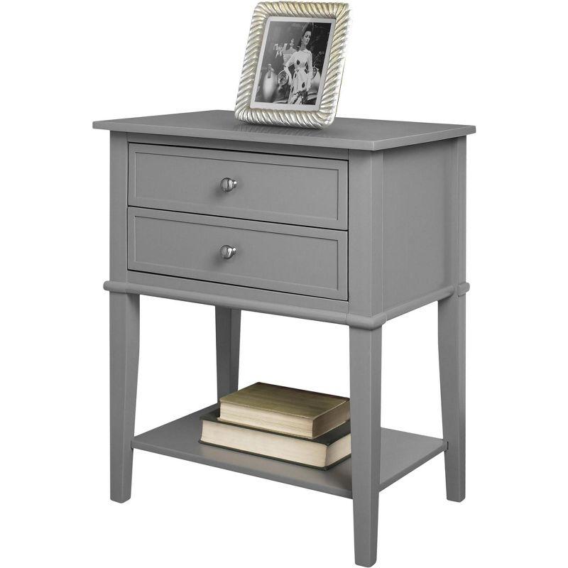 Ameriwood Home Franklin Nightstand Table with 2 Drawers and Lower Shelf