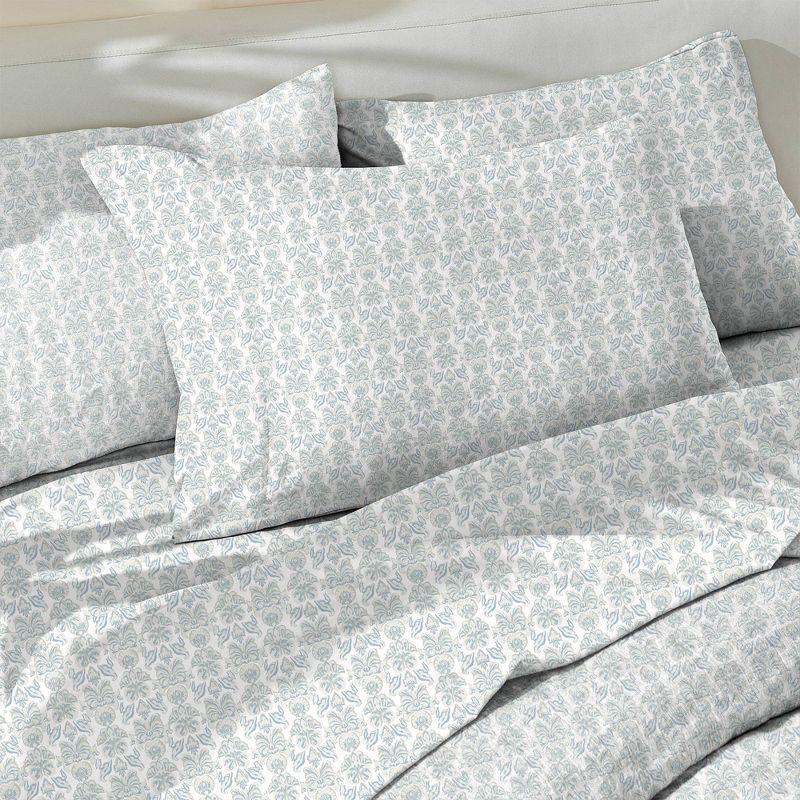 Patina Vie Floral Cotton Percale Vintage Printed Floral Sheet Set