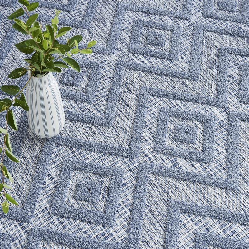 Nourison Versatile Solid Diamond Indoor Outdoor Flatweave Area Rug