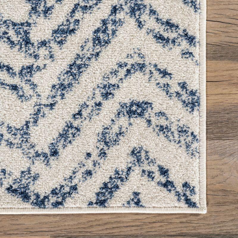 Nuloom Rosanne Chevron 7x9 Indoor Area Rug for Living Room Bedroom Dining Room Kitchen, Blue/Ivory
