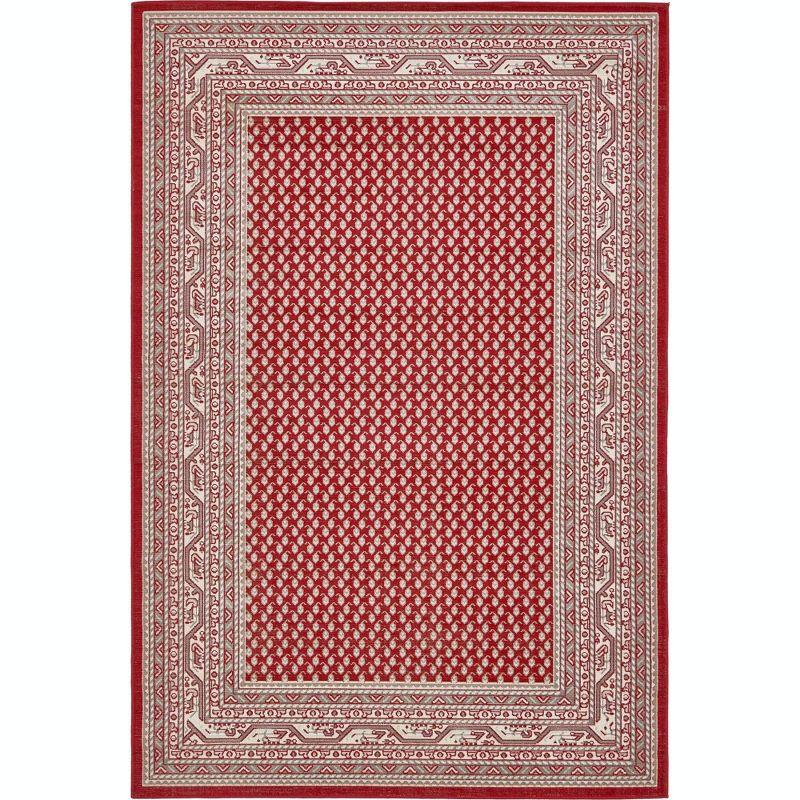 Unique Loom Williamsburg Collection Area Rug - Allover (6' 1" x 9' Rectangle Red/Ivory)