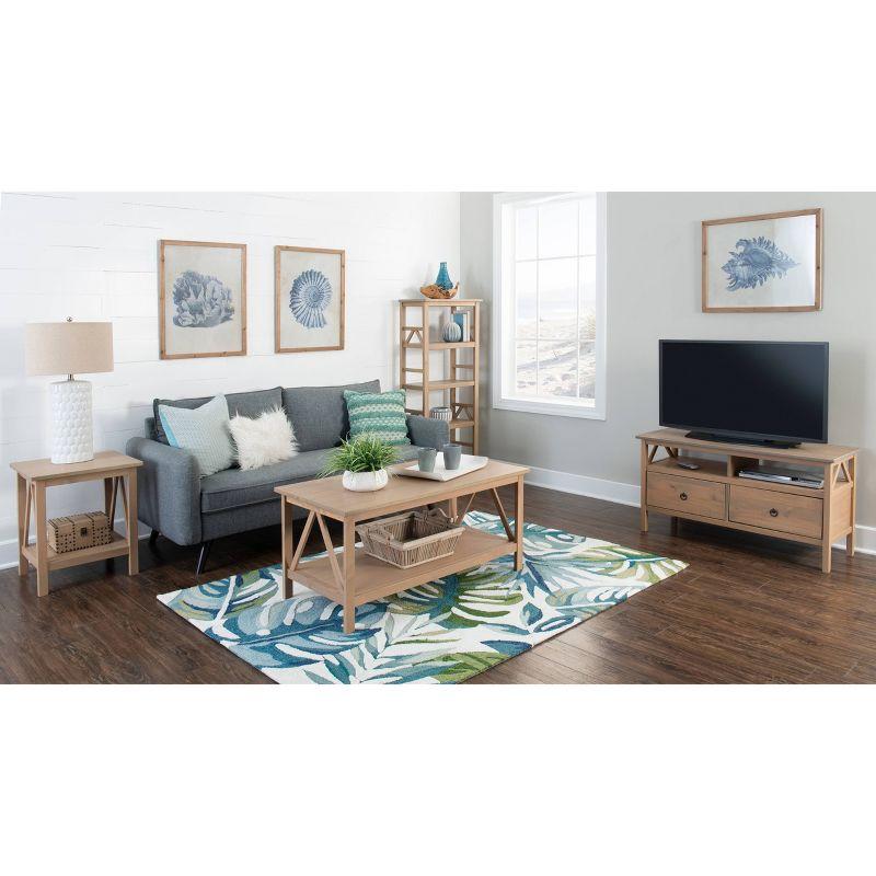 54.45" Original PT - Titian Transitional Solid Wood Display and Storage Bookshelf Driftwood - Linon