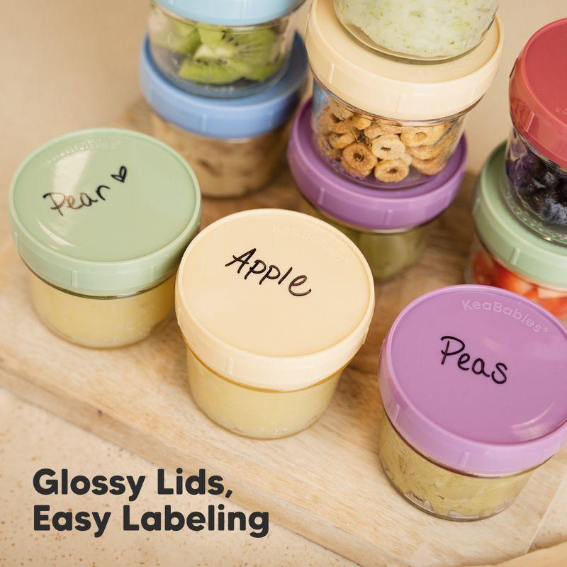 12pk Prep Baby Food Storage Containers, 4 oz Leak-Proof, BPA Free Glass Baby Food Jars for Feeding