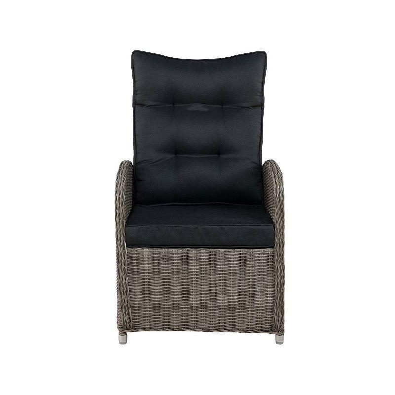 Gray Monaco 40'' All-Weather Wicker Outdoor Recliner with Ottoman