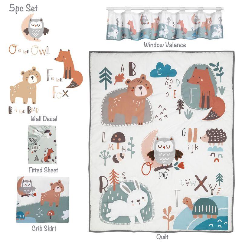 Bedtime Originals Animal Alphabet 5-Piece Infant Nursery Baby Crib Bedding Set
