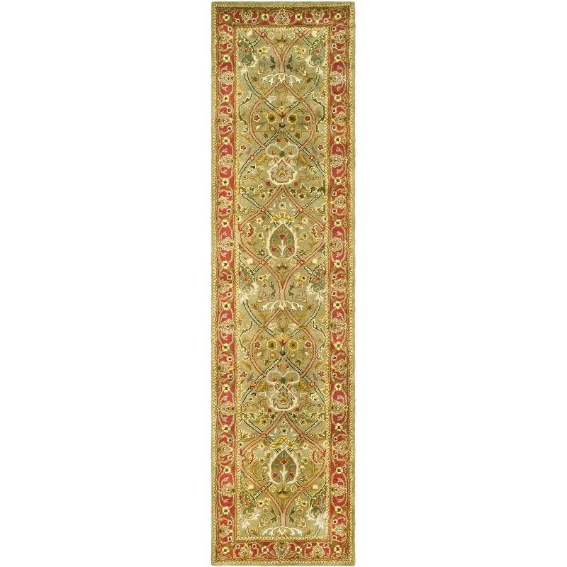 Persian Legend PL819 Hand Tufted Indoor Runner Rug - 2'6"x18' - Light Green/Rust - Safavieh
